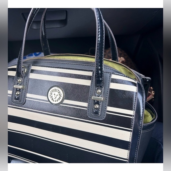 Black and White Striped Anne Klein Handbag (Rare) - Picture 3 of 4